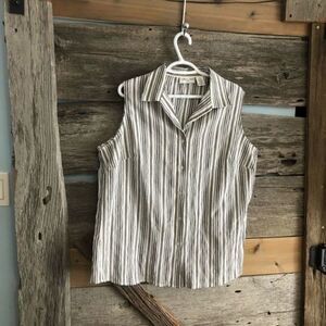 CARROLL Reed plus size 18 sleeveless button down blouse